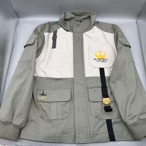 Disney Boys Green Cream Star Wars Resistance Galaxy's Edge Pilot Jacket Size M